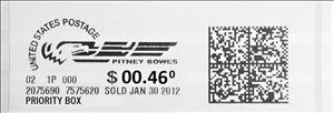 Stamp, Pitney Bowes With Eagle at Left, United States of America,  