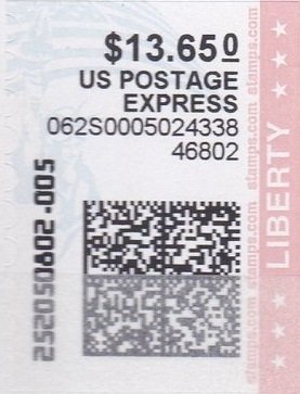 Stamp, Statue of Liberty and Flag, United States of America,  