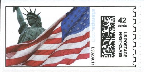 Statue of Liberty and Flag