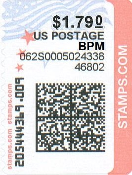Stamp, Flag and Star, United States of America,  