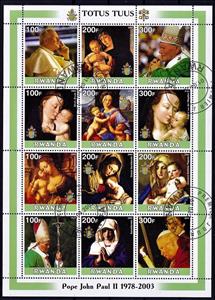 Mini Sheet, Totus Tuus - Pope John Paul II 1978-2003, Cinderellas,  , Paintings, Popes