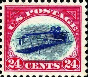 Stamp, Curtiss Jenny, Center Inverted, United States of America,  