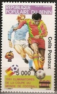 Stamp, 1982 Parcel Post Overprints/Surcharges, Benin,  , Football (Soccer), Sports