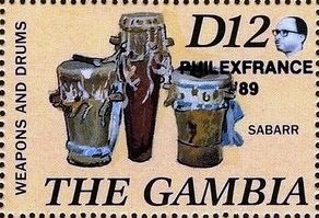 Stamp, Overprinted, Gambia,  , Musical Instruments