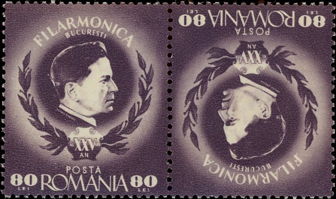 George Enescu (1881-1955) composer tete-beche