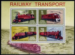 Souvenir Sheet, Railway Transport, British East Africa (Kenya, Uganda and Tanganyika),  , Public Transport, Railways, Transport