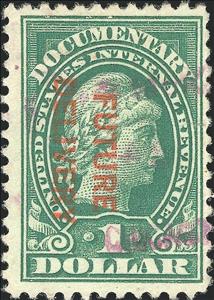 Revenue Stamp, Future Delivery, United States of America,  