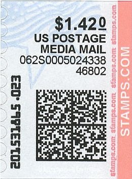 Stamp, Flag and Star, United States of America,  