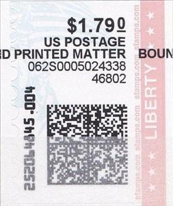 Stamp, Statue of Liberty and Flag, United States of America,  