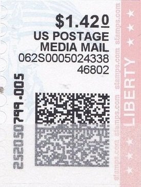 Stamp, Statue of Liberty and Flag, United States of America,  