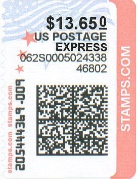 Stamp, Flag and Star, United States of America,  