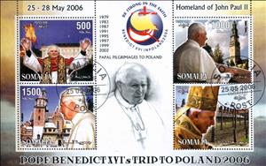Mini Sheet, Pope Benedict XVI in Poland 2006, Cinderellas,  , Popes