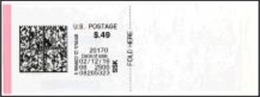Stamp, SSK With Blank Area at Right of Fold Here, United States of America,  