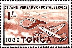 Stamp, Airmail and Tongatapu Island, Tonga,  , Postal Services