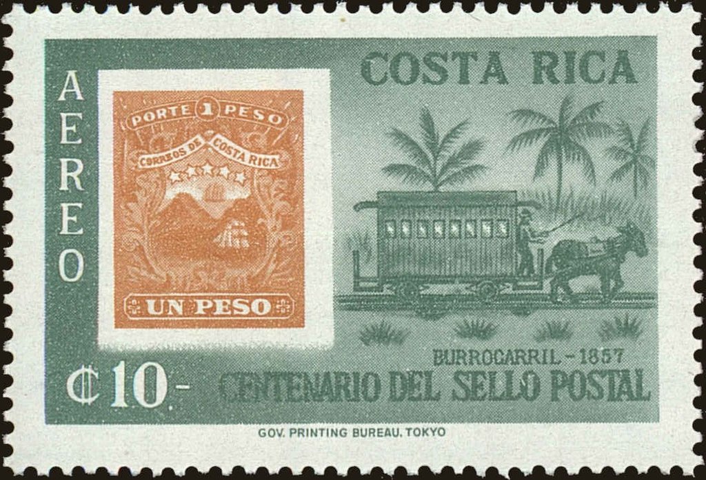 Stamp of 1863 and Donkey carriage (1857)