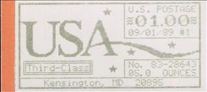Stamp, Kensington, MD, Machine 83, United States of America,  , Letters (Alphabet), Numbers
