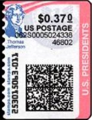 Stamp, Thomas Jefferson, United States of America,  