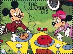 Stamp, Classic Automobiles, Gambia,  , Disney