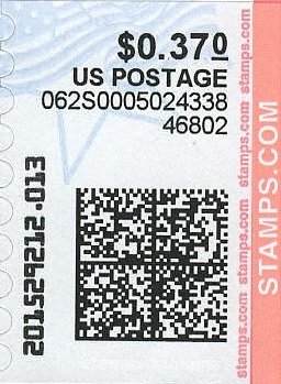 Stamp, Flag and Star, United States of America,  