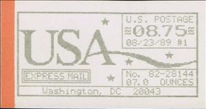 Stamp, Washington, DC, Machine 82, United States of America,  , Letters (Alphabet), Numbers