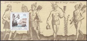 Souvenir Sheet, 400th Anniversary of Quebec, France,  , Explorers, Joint Issues, Maps, Sailing Ships, Ships, Shipwrecks