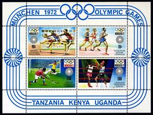 Souvenir Sheet, Olympic Games Munich 1972, British East Africa (Kenya, Uganda and Tanganyika),  , Olympic Games, Sports