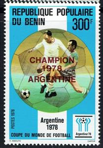Stamp, Argentina Victory At 1978 World Cup Football Overprints, Benin,  , Football (Soccer), Sports