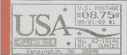 Stamp, Kensington, MD, Machine 82, United States of America,  , Letters (Alphabet), Numbers