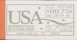 Stamp, Washington, DC, Machine 82, United States of America,  , Letters (Alphabet), Numbers