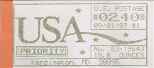 Stamp, Kensington, MD, Machine 83, United States of America,  , Letters (Alphabet), Numbers