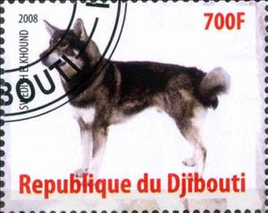 Stamp, Svedish Elkhound, Cinderellas,  , Animals (Fauna), Dogs