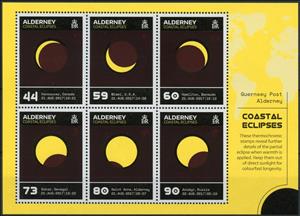 Souvenir Sheet, Coastal eclipses, Alderney,  , Astronomy, Moon