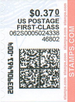Stamp, Flag and Star, United States of America,  