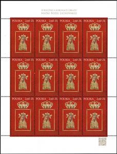 Mini Sheet, Our Lady of Licheń, 50th coronation anniversary, Poland,  , Anniversaries and Jubilees, Crowns and Coronets, Religion, Saints
