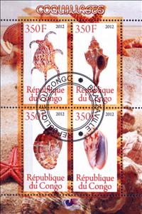 Mini Sheet, Shells, Cinderellas,  , Animals (Fauna), Shells