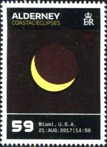 Stamp, Miami, USA, Alderney,  , Astronomy, Moon