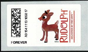 Stamp, Rudolph, the Red-Nosed Reindeer, United States of America,  , Animals (Fauna), Deer