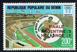 Stamp, Argentina Victory At 1978 World Cup Football Overprints, Benin,  , Football (Soccer), Sports