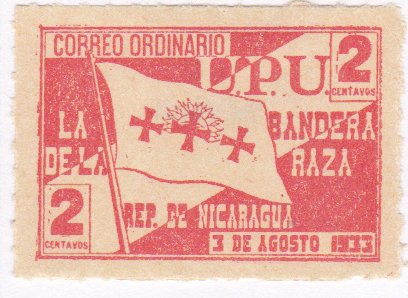 Stamp, Flag of Columbus, Nicaragua,  , Flags