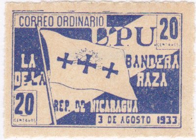 Stamp, Flag of Columbus, Nicaragua,  , Flags