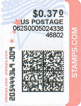 Stamp, Flag and Star, United States of America,  