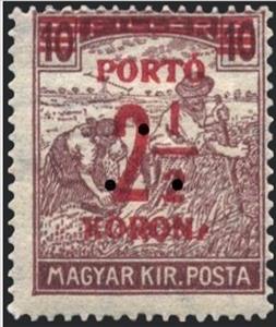 Stamp, Reaper, triangular punching, Hungary,  , Agriculture