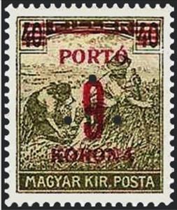 Stamp, Reaper, triangular punching, Hungary,  , Agriculture
