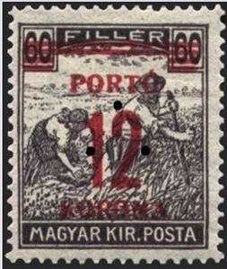 Stamp, Reaper, triangular punching, Hungary,  , Agriculture