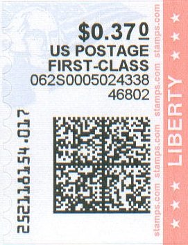 Stamp, George Washington and Flag, United States of America,  