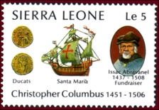 Stamp, "Santa Maria" and Isaac Abravanel, Sierra Leone,  , Discoveries
