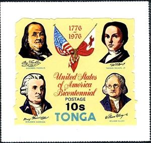Stamp, Franklin, Nelson, Harrison, Ellery, Tonga,  , Heads of State