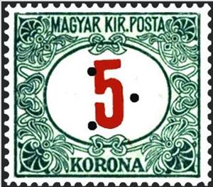 Stamp, Postage Due, triangular punching, Hungary,  