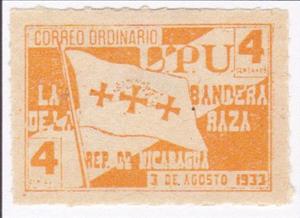 Stamp, Flag of Columbus, Nicaragua,  , Flags