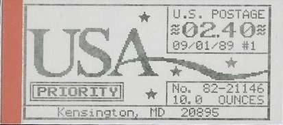 Stamp, Kensington, MD, Machine 82, United States of America,  , Letters (Alphabet), Numbers